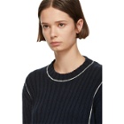 Sara Lanzi Navy Ribbed Sweater
