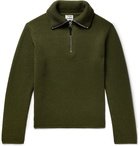 Acne Studios - Wool-Blend Half-Zip Sweater - Men - Army green