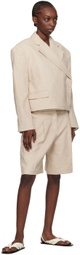 REMAIN Birger Christensen Beige Pleated Shorts