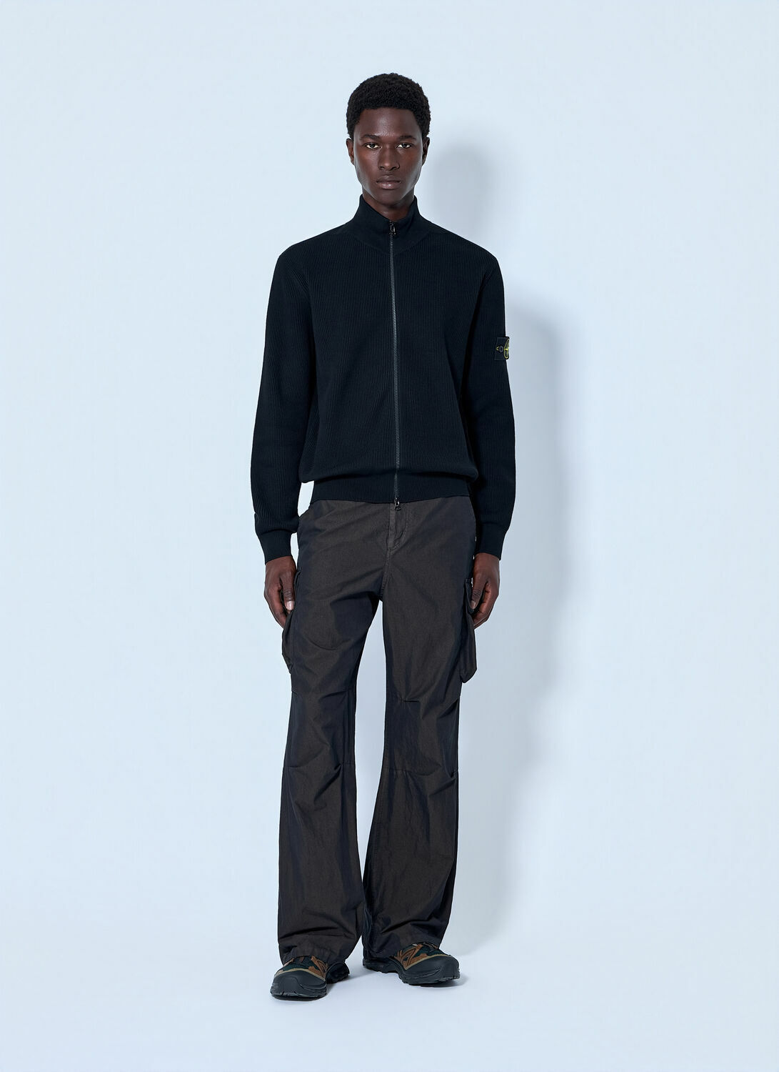 Stone Island Ribbed Zip-Up Jacket