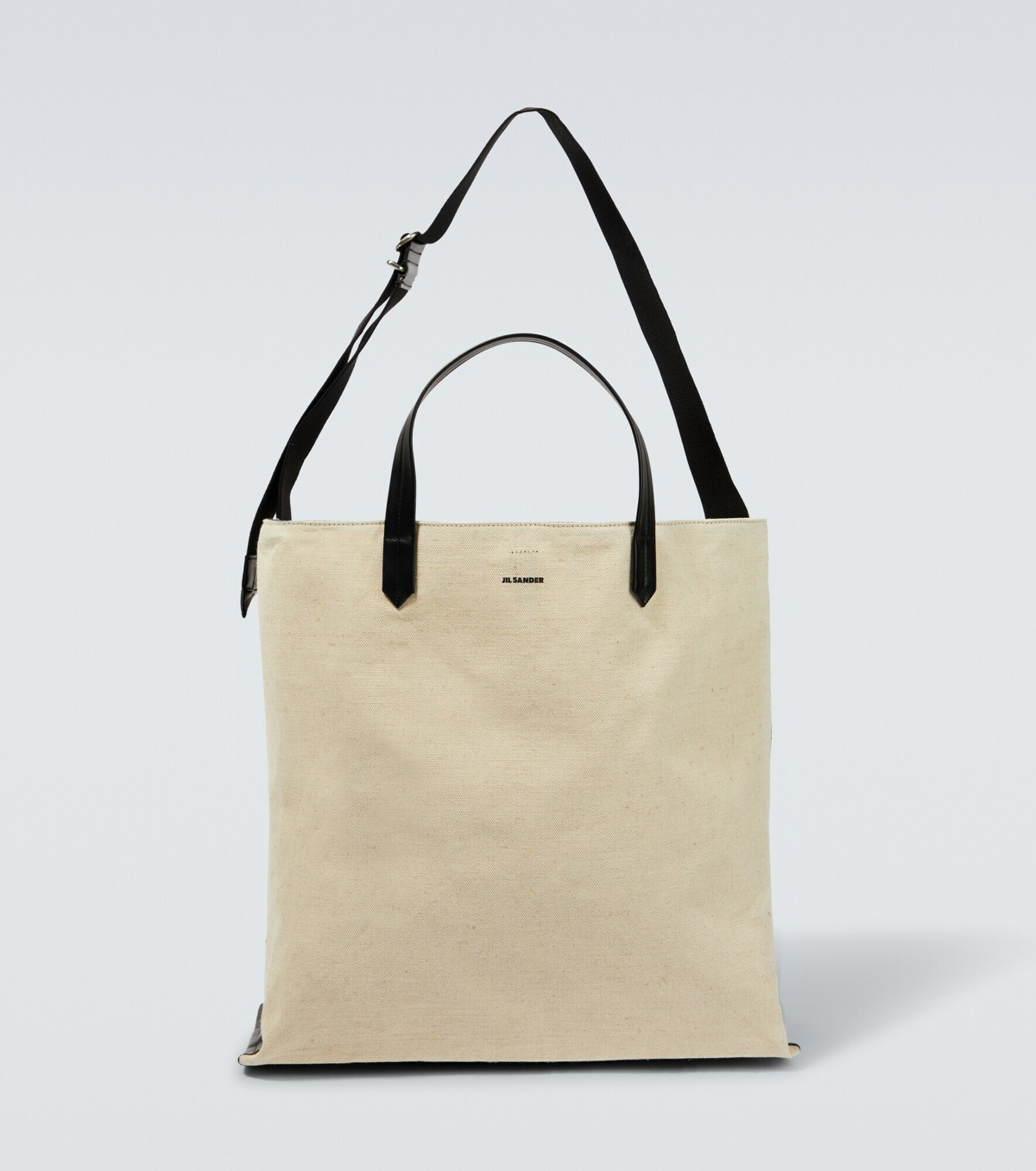 Utility Cotton Canvas Shoulder Bag in Grey - Jil Sander