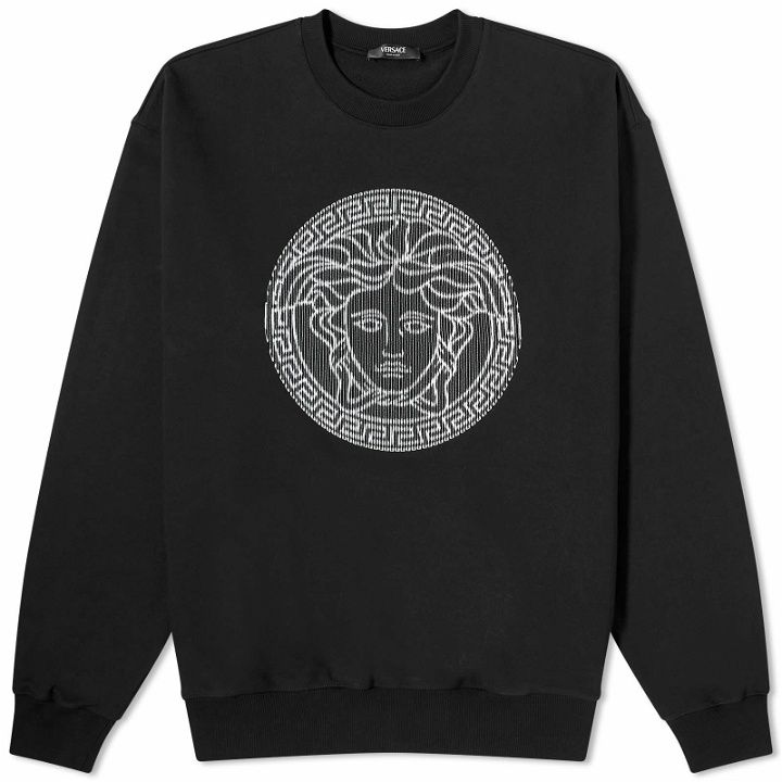 Photo: Versace Men's Embroidered Medusa Sweatshirt in Black