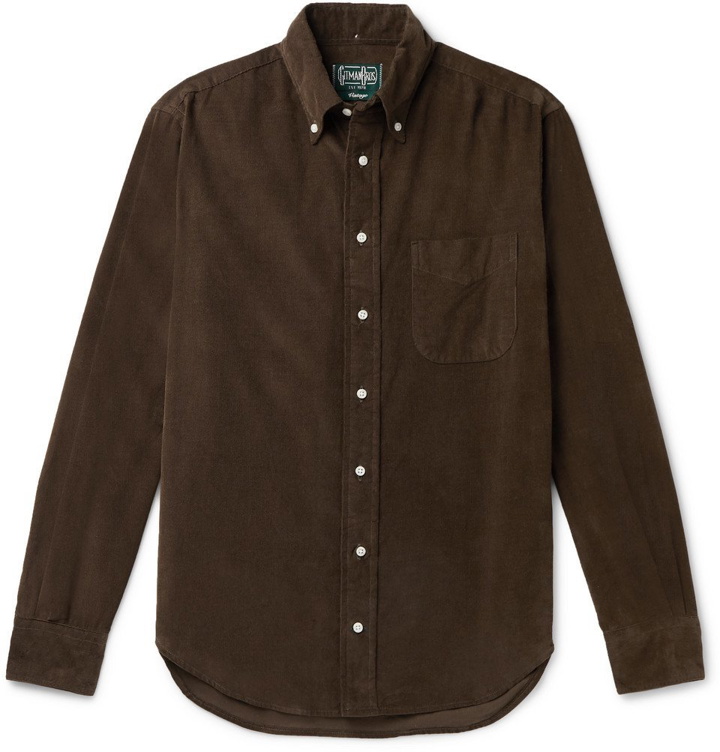 Photo: Gitman Vintage - Button-Down Collar Cotton-Corduroy Shirt - Brown
