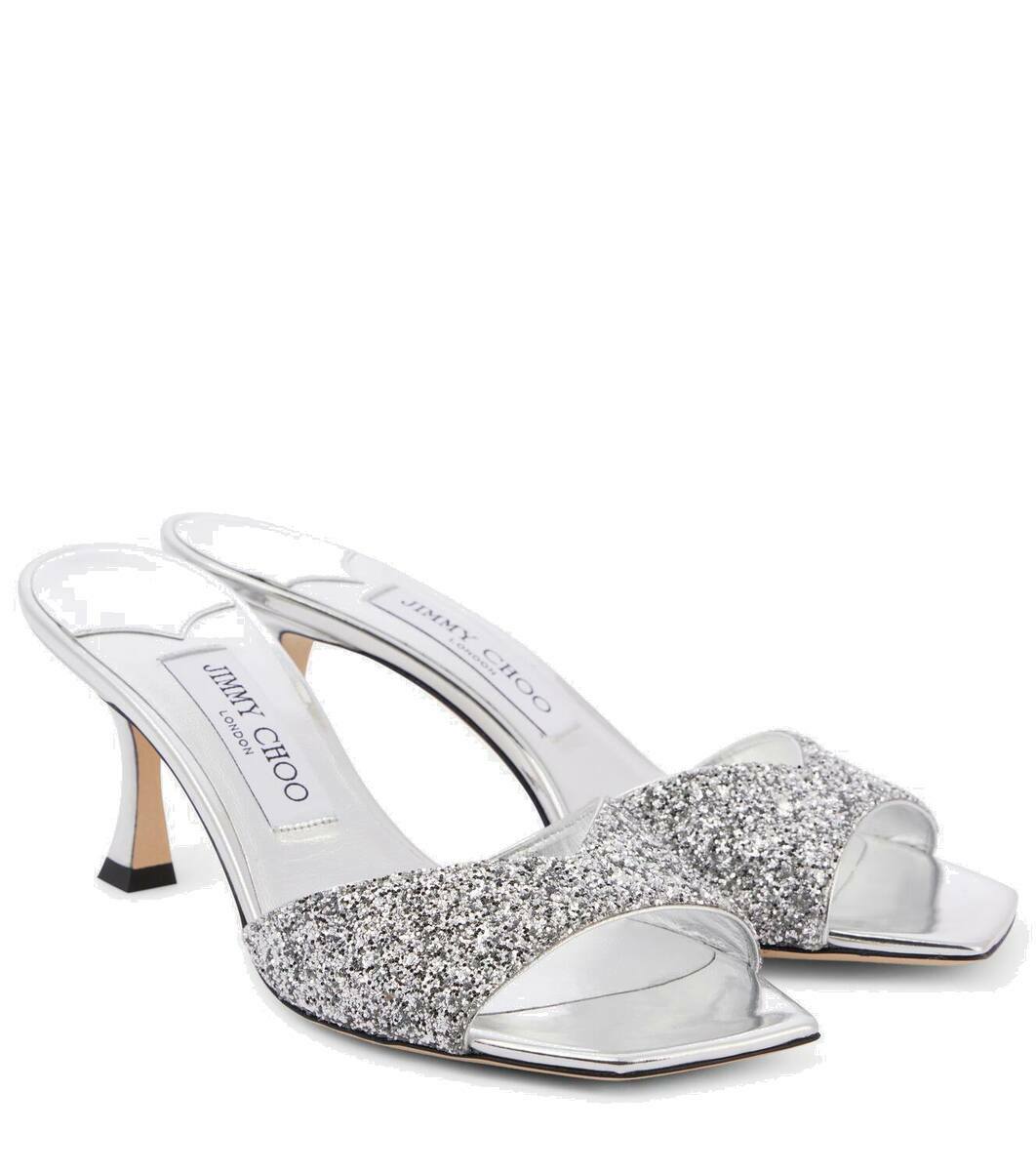 Jimmy Choo Skye 70 embellished mirrored leather mules Jimmy Choo