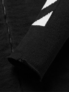 Off-White - Logo-Detailed Jacquard-Knit Cotton-Blend Zip-Up Hoodie - Black