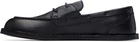 Moschino Black Leather Boat Shoes