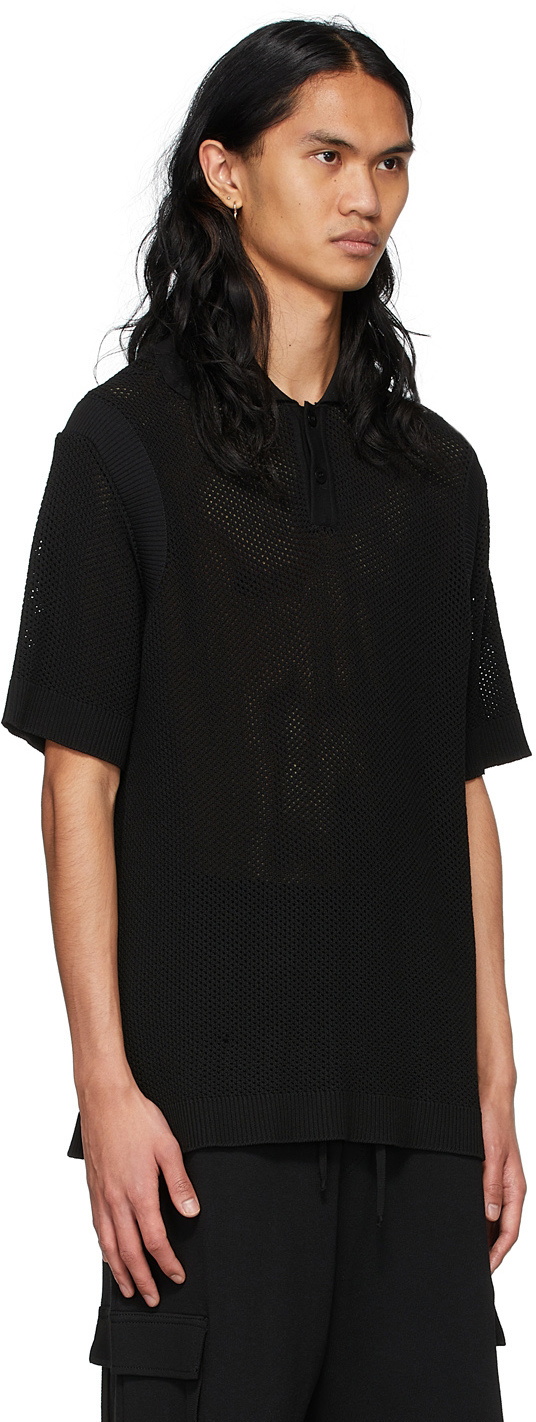 ANDREĀDAMO SSENSE Exclusive Black Viscose Polo