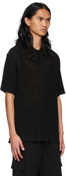 ANDREĀDAMO SSENSE Exclusive Black Viscose Polo