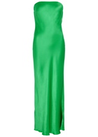 Bec & Bridge Moon Dance Strapless Satin Maxi Dress Green