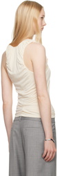 BELLE Off-White Petal Tank Top