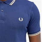 Fred Perry Men's Twin Tipped Polo Shirt in French Navy/Ice Cream