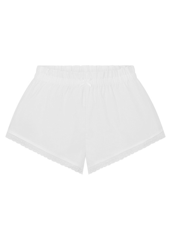 Photo: Skims Lace-trim Poplin Shorts White