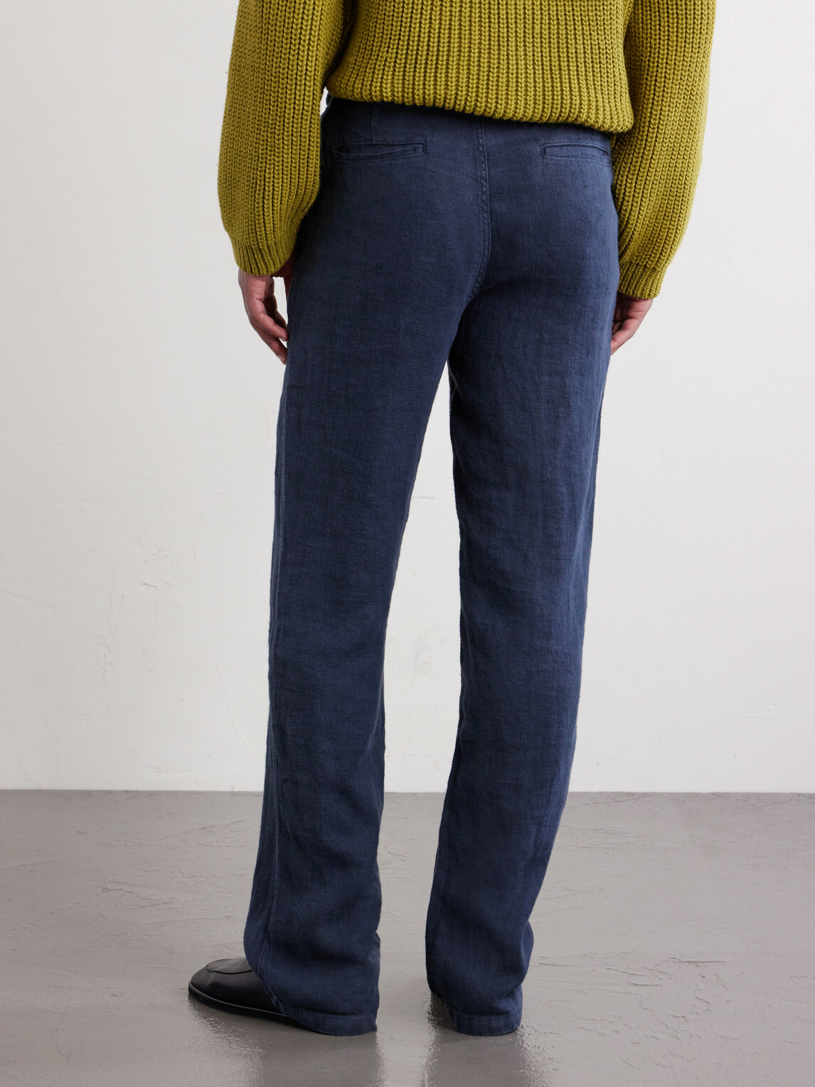 3sixteen - Straight-Leg Linen Trousers - Blue