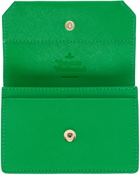 Vivienne Westwood Green Saffiano Business Card Holder