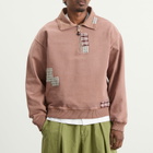 Story mfg. Men's Story mfg Geo Patchwork Pullover in Sand