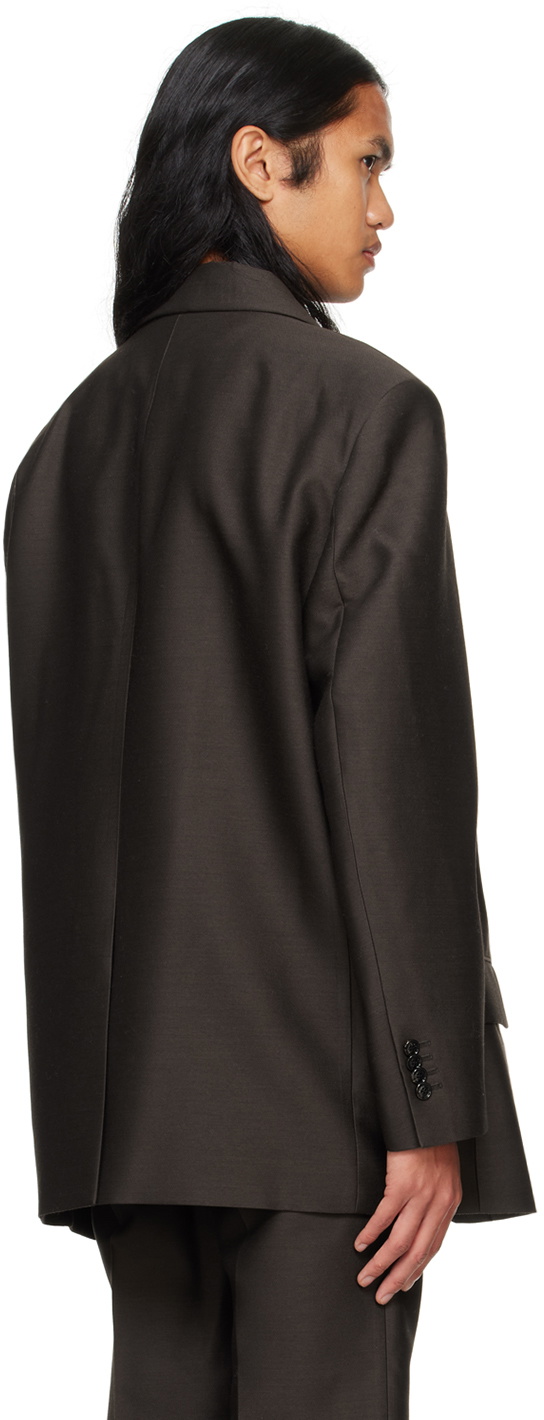 System Brown Wool Single Set-Up Blazer