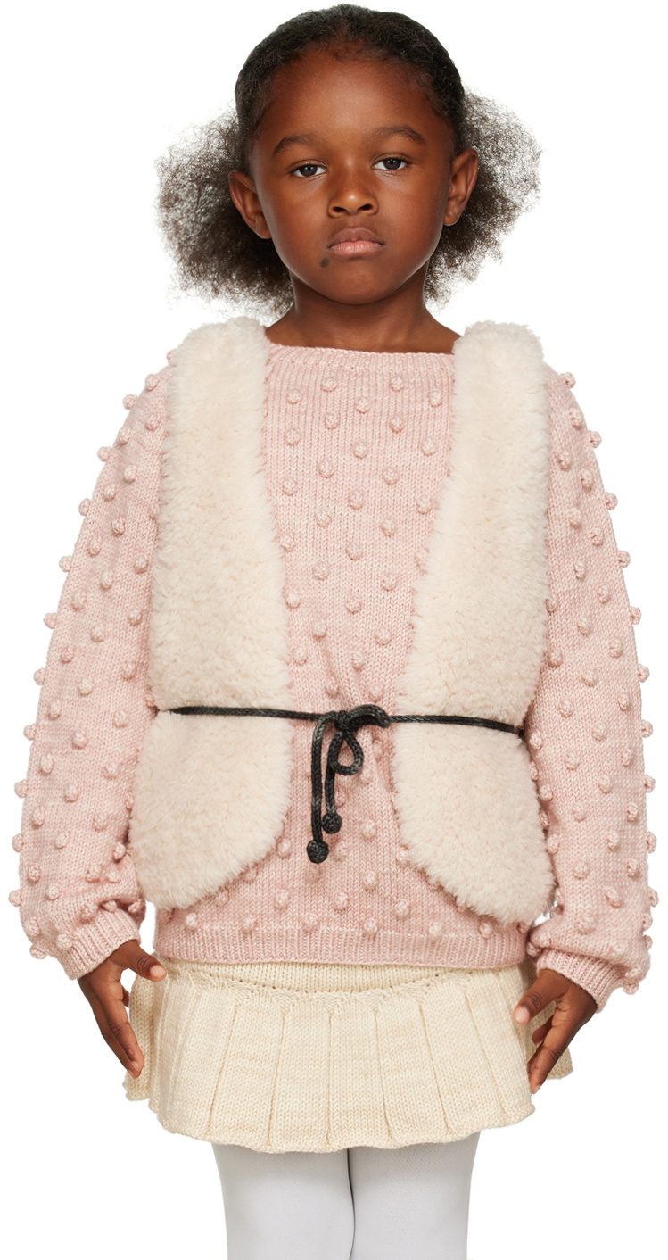 Misha & Puff Kids Off-White Woolly Vest