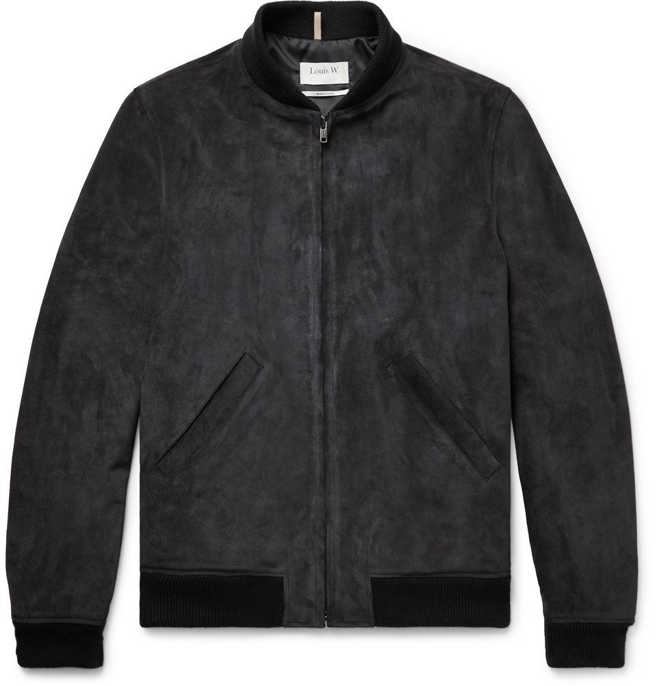 A.P.C. Louis W The Ferris Suede Bomber Jacket Men Navy