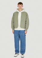 Dice Quilted Bomber Jacket in Khaki