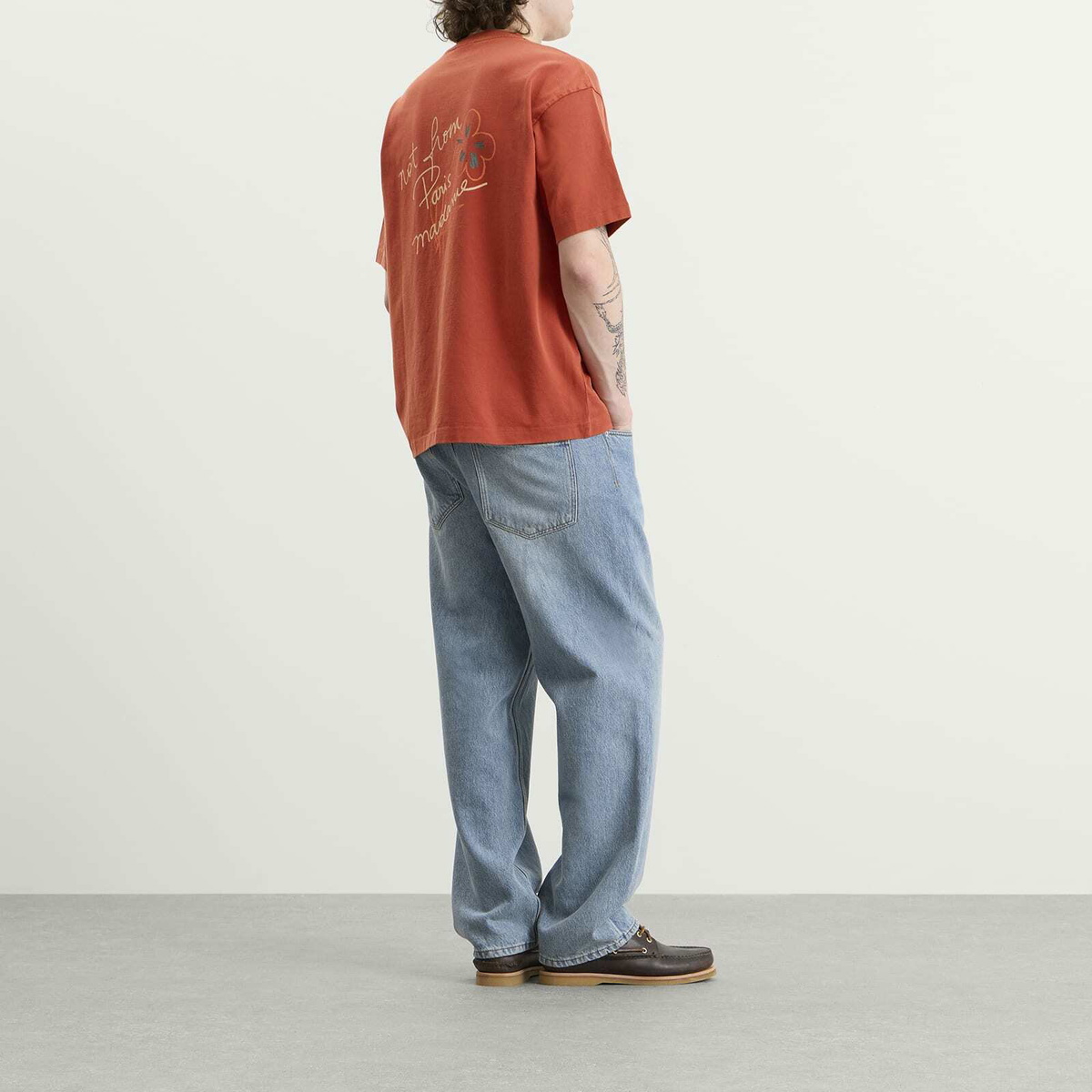 Drôle de Monsieur Men's Esquisse Slogan T-shirt in Red