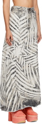 Masha Popova SSENSE Exclusive White & Black Denim Maxi Skirt