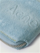 Acne Studios - Kei Logo-Embossed Distressed Denim Zip-Around Wallet