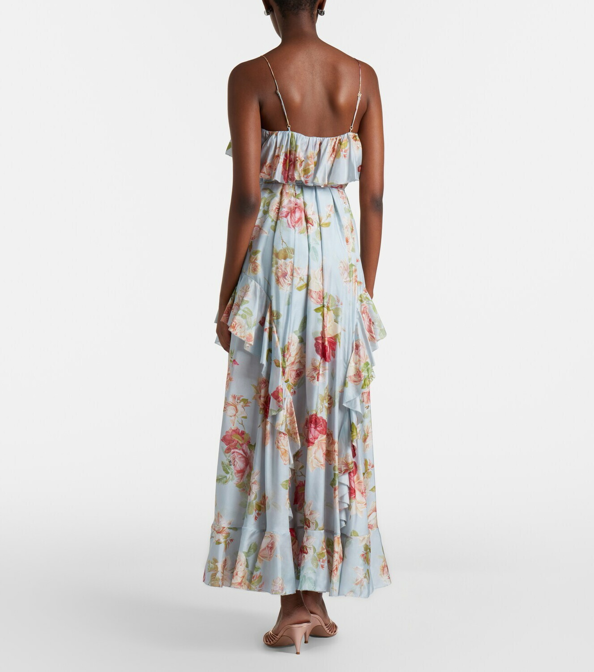 Zimmermann Roselight floral ruffled silk maxi dress