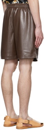 Nanushka Brown Doxxi Vegan Leather Shorts