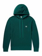 LOEWE - Logo-Embroidered Wool-Terry Hoodie - Green