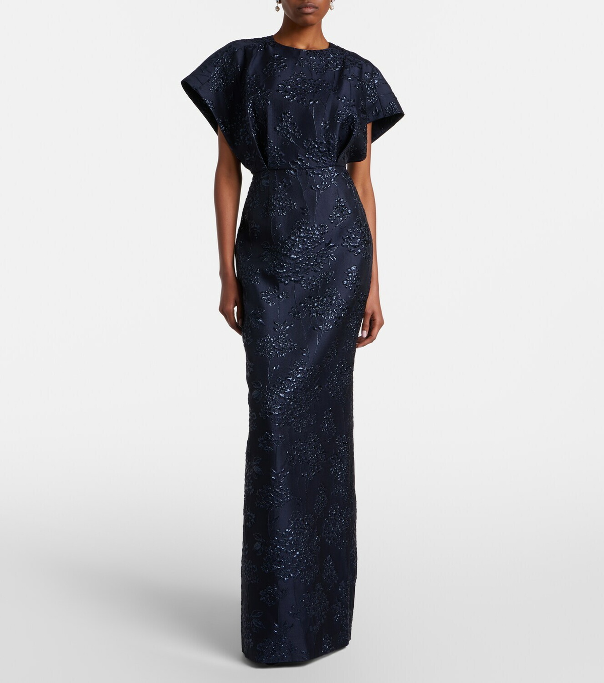 Carolina Herrera Fan floral jacquard gown