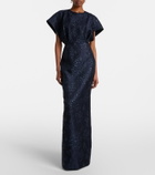 Carolina Herrera Fan floral jacquard gown