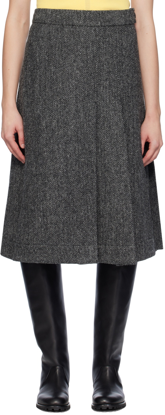 Saks Potts Gray Nicoline Midi Skirt