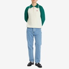 Casablanca Men's Cable Knit Zip Up in Green/White