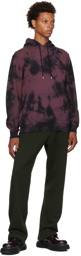 Dries Van Noten Burgundy Tie-Dye Hoodie