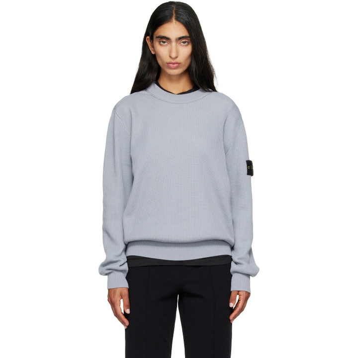 Photo: Stone Island Gray 5100154 Ribbed Soft Organic Cotton Sweater