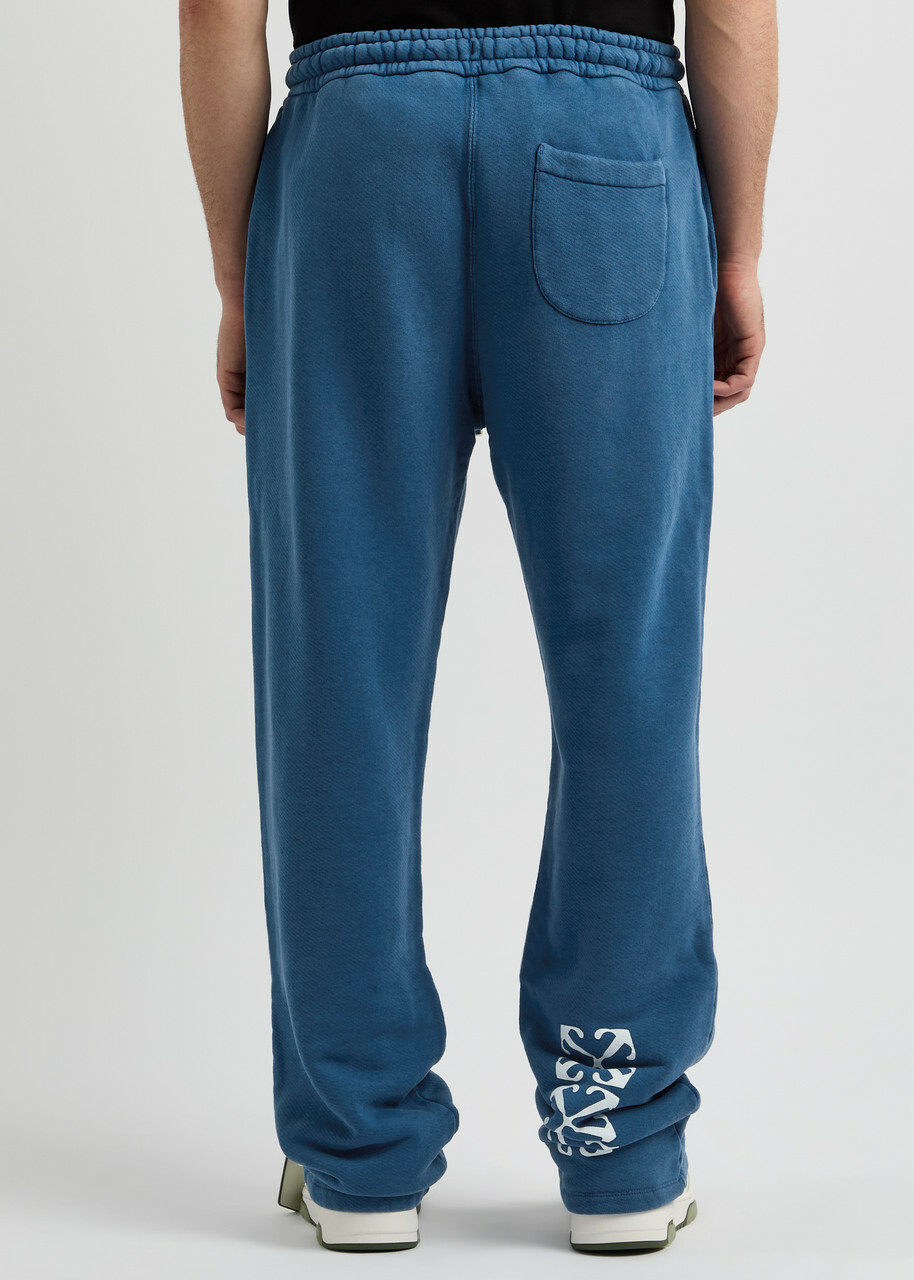 Off-white Blurred Mary Printed Cotton Sweatpants Blue