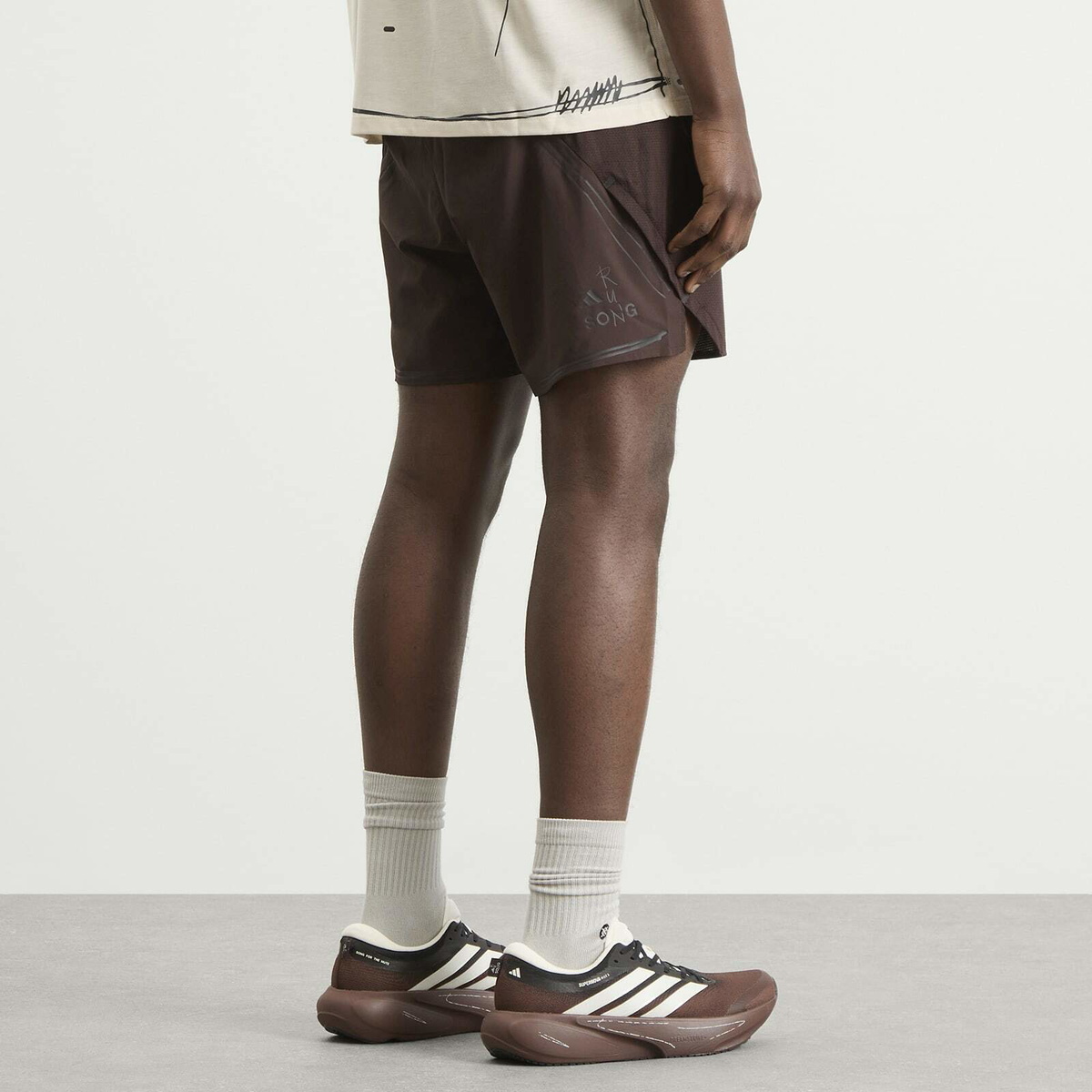 Adidas Men's x Song for the Mute Running Shorts in Aurora Coffee