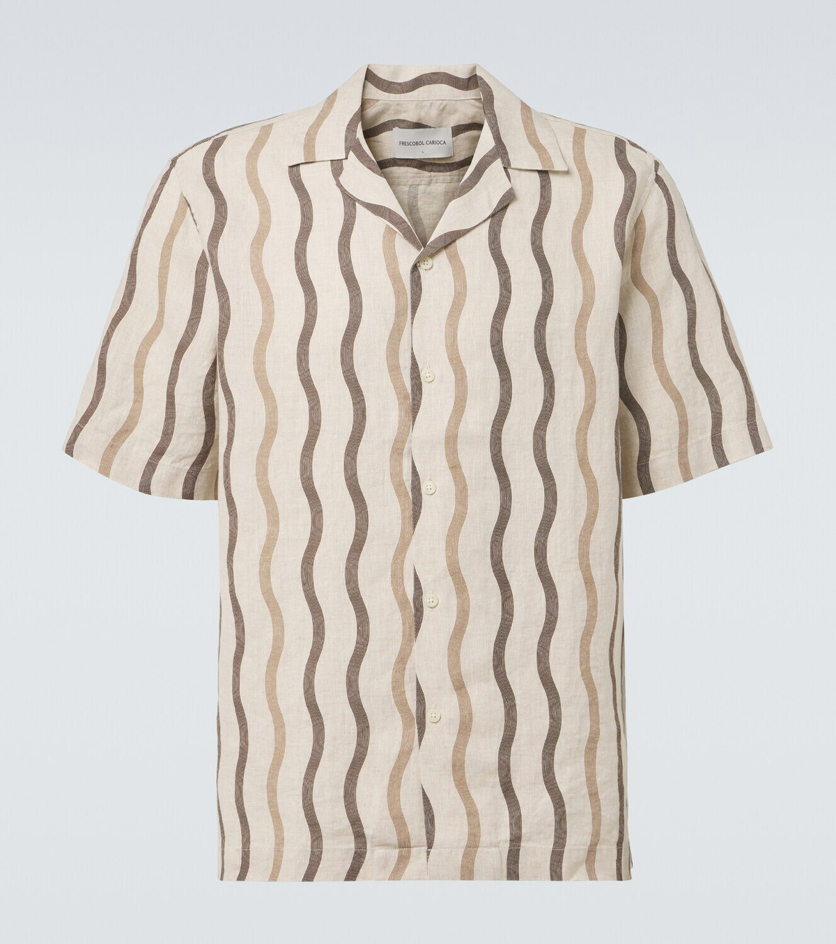 Frescobol Carioca Roberto printed linen bowling shirt