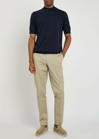 Lardini Tapered-leg Stretch-cotton Trousers Beige
