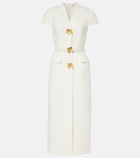 Oscar de la Renta Embellished belted tweed midi dress