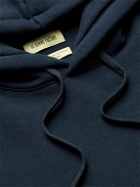 De Bonne Facture - Embroidered Cotton-Jersey Hoodie - Blue