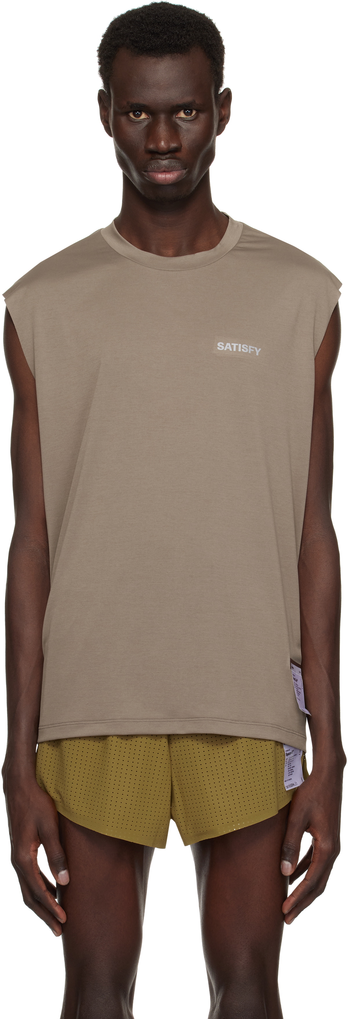 Satisfy Taupe AuraLite Muscle Tank Top Satisfy