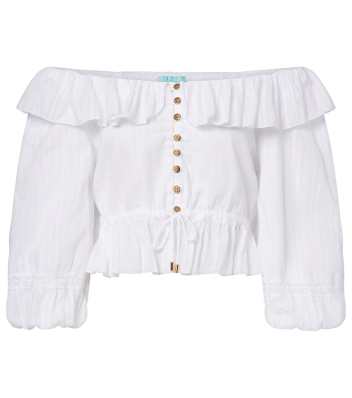 Photo: Melissa Odabash Corrine off-shoulder cotton poplin blouse