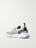 Berluti - Shadow Leather-Trimmed Stretch-Knit Sneakers - Gray