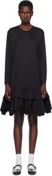Comme des Garçons Comme des Garçons Black Polyester Smooth & Nylon Hard Tulle Midi Dress