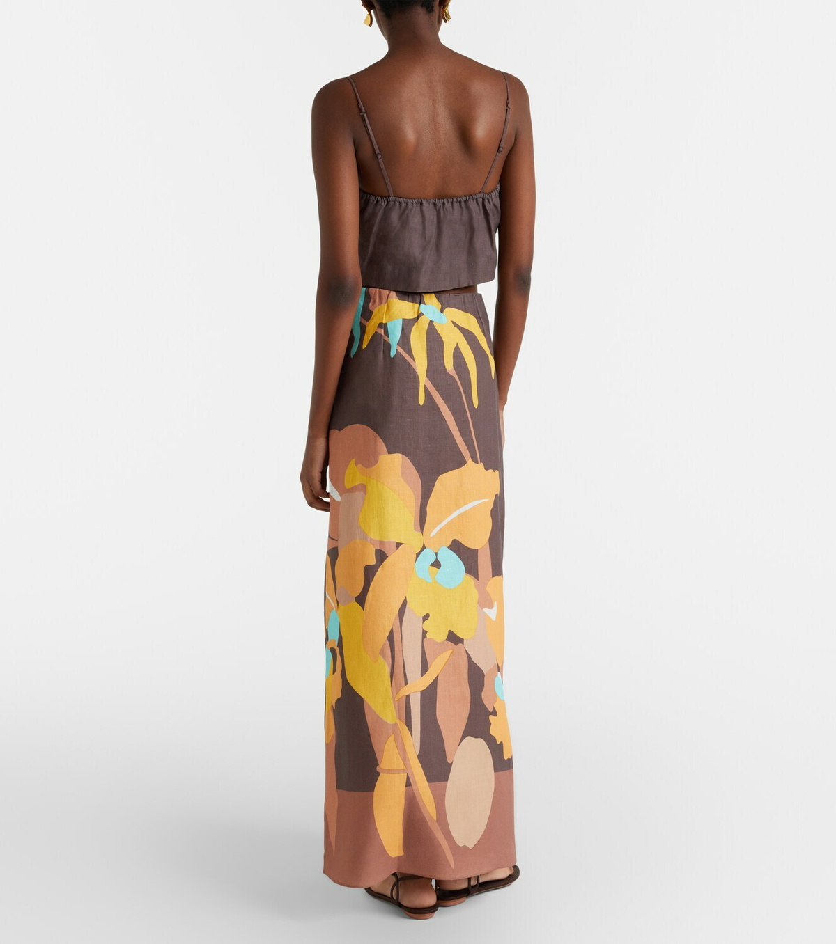 Faithfull Martina floral linen maxi skirt