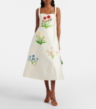 Leo Lin Beatrice embellished wool and silk midi dress