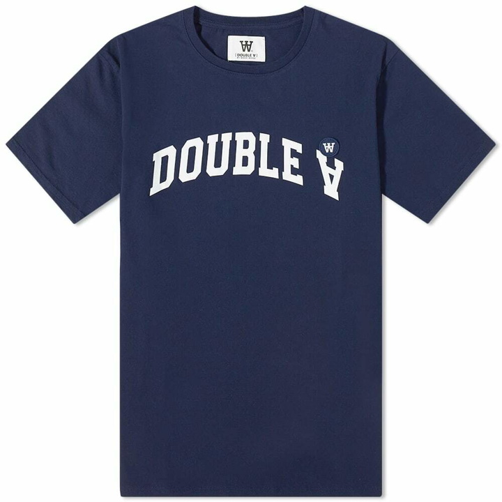 Photo: Wood Wood Men's Ace Arch Logo T-Shirt in Navy