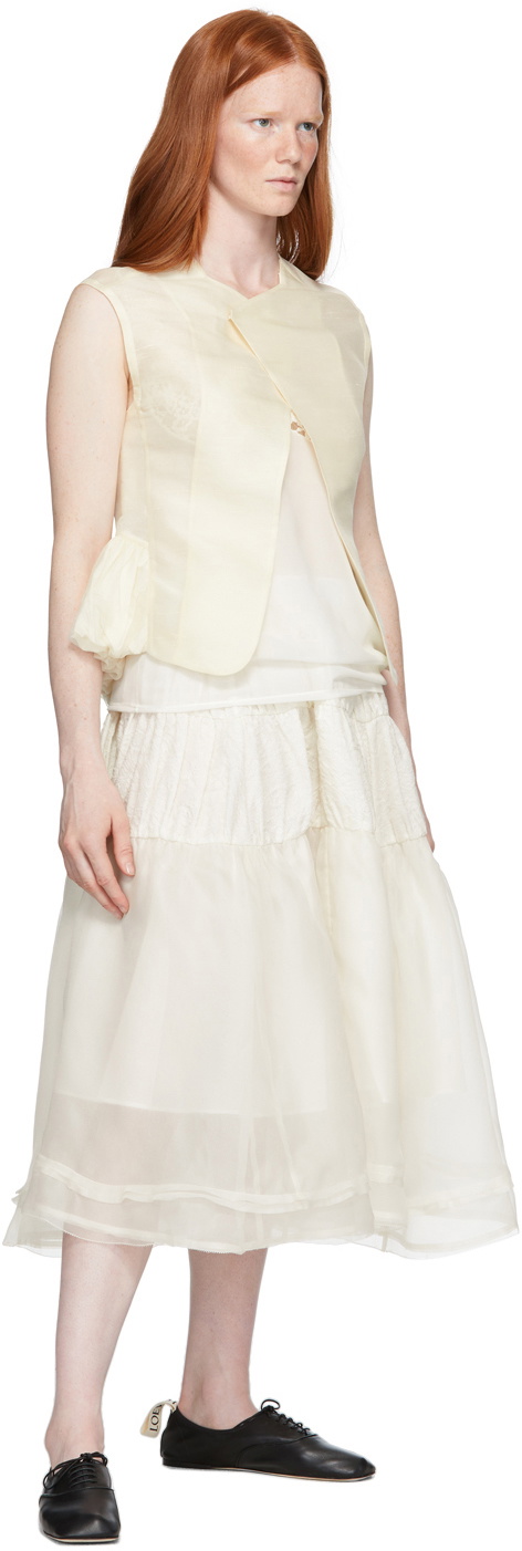 Renli Su White Mulberry Silk Ballet Skirt