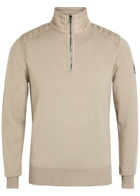 Belstaff Kilmington Quater-zip Knit Wool-blend Jumper Sand